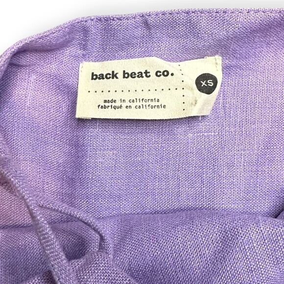 BACK BEAT CO. Women’s Lavender 100% Linen Apron Mini Dress Size XS - Picture 6 of 8
